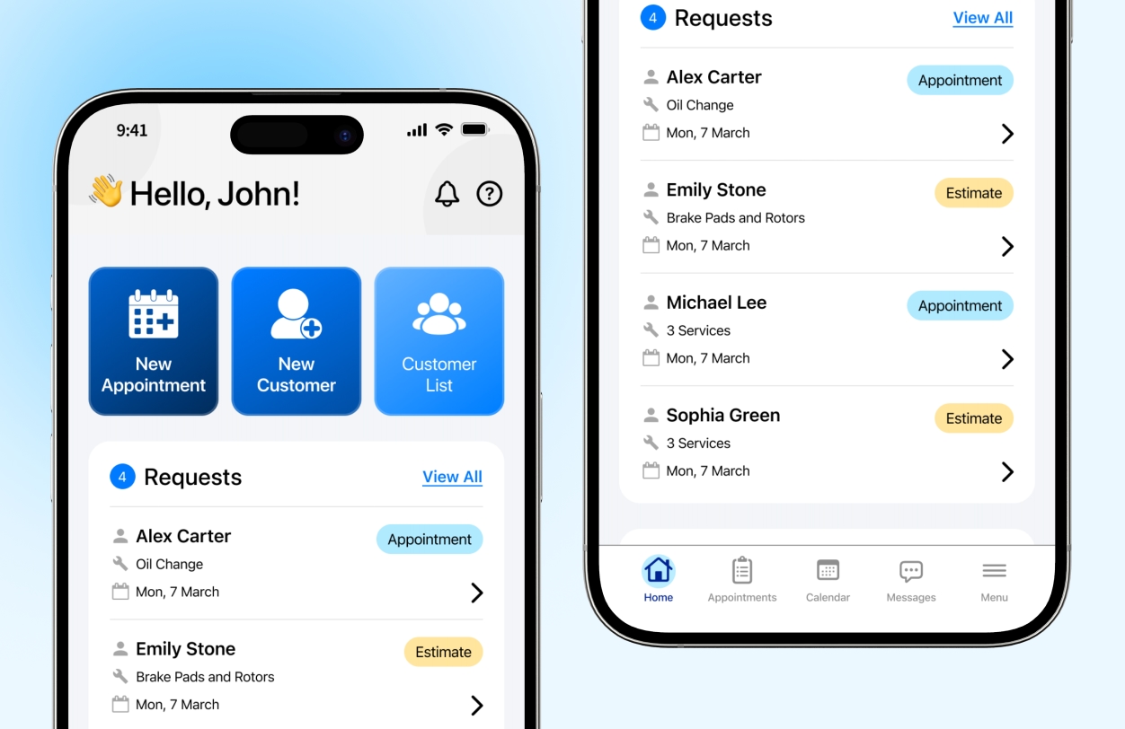 Apex Mechanic app screens