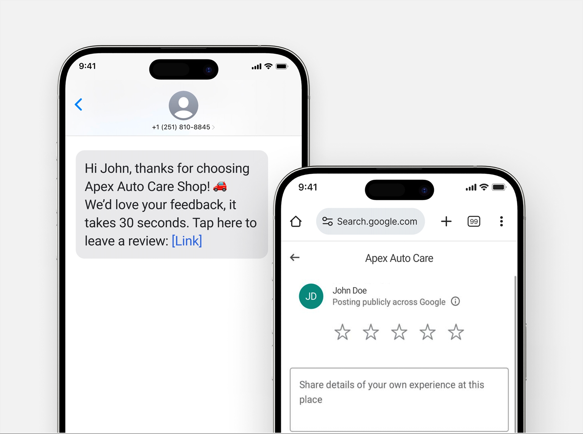 Capture 5-star reviews before your customer pulls into their driveway